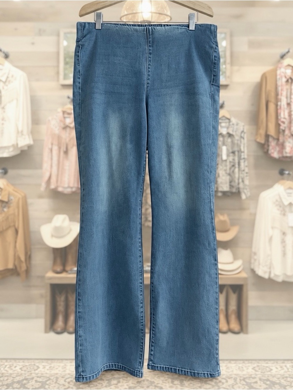 Soft Surroundings Pull On Boot Cut Jeans 1X